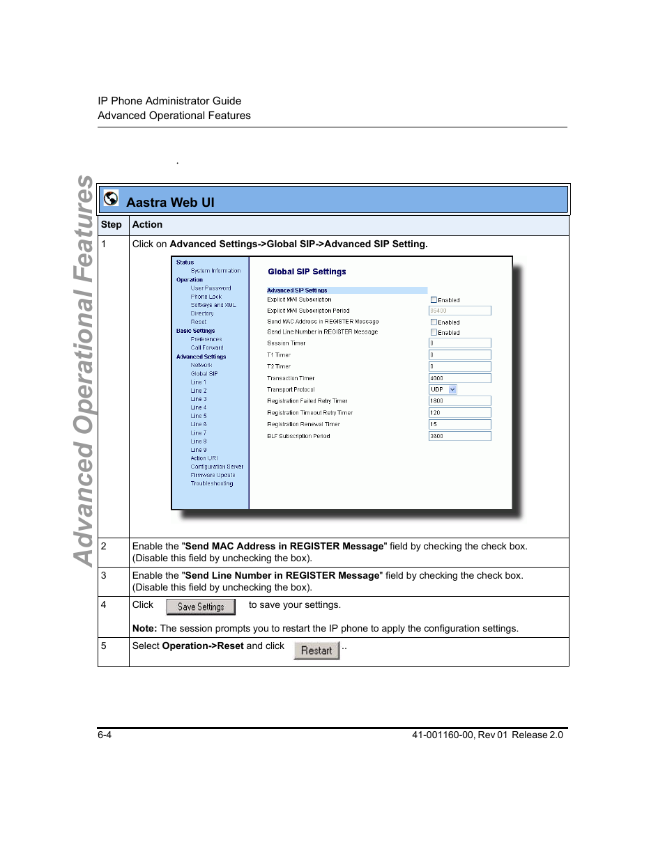 Advanced operational features | Aastra Telecom SISIP 57I CT User Manual | Page 302 / 602