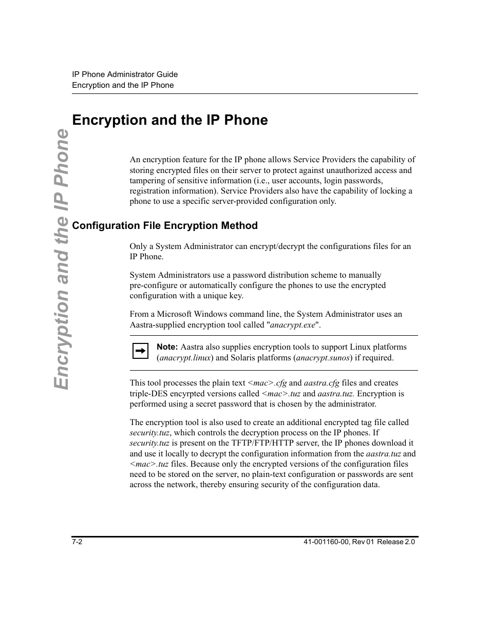 Encryption and the ip phone, Configuration file encryption method, Encryption and the ip phone -2 | Configuration file encryption method -2 | Aastra Telecom SISIP 57I CT User Manual | Page 310 / 602