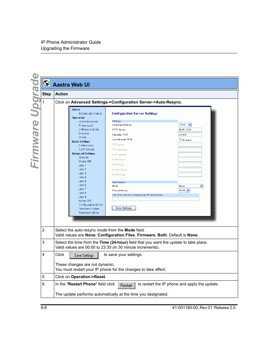 Firmware upgrade | Aastra Telecom SISIP 57I CT User Manual | Page 322 / 602