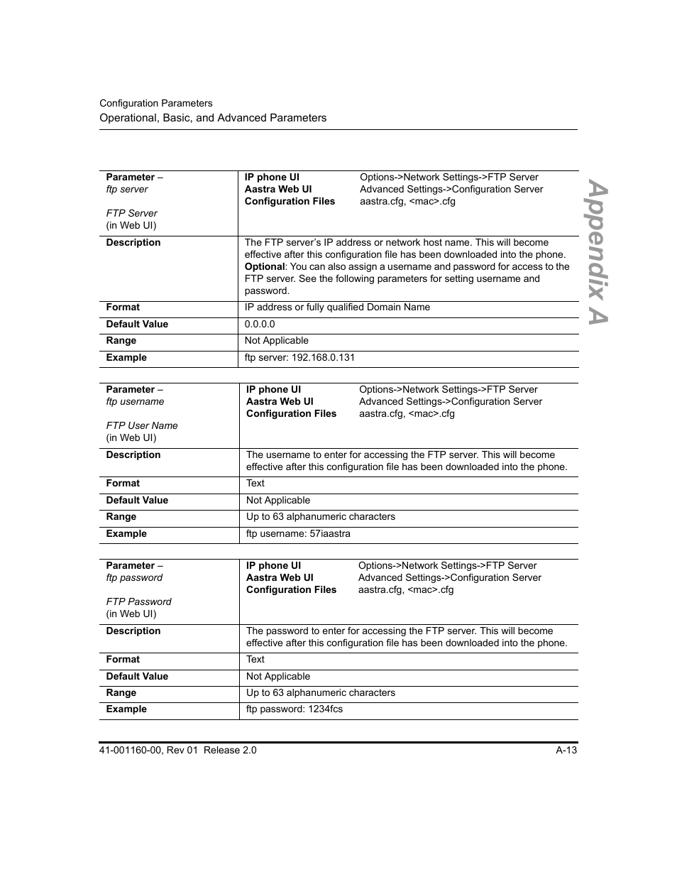 Appendix a | Aastra Telecom SISIP 57I CT User Manual | Page 355 / 602