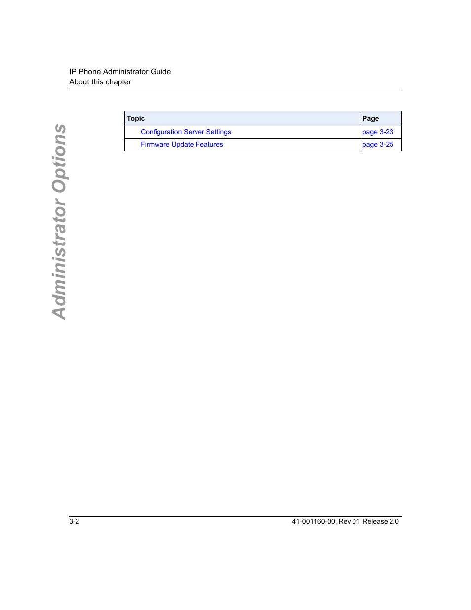 Administrator options | Aastra Telecom SISIP 57I CT User Manual | Page 42 / 602