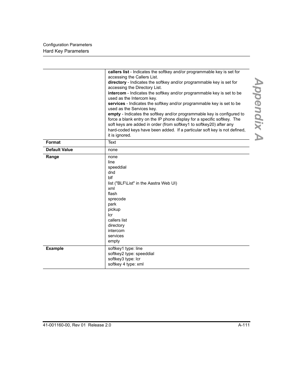Appendix a | Aastra Telecom SISIP 57I CT User Manual | Page 453 / 602