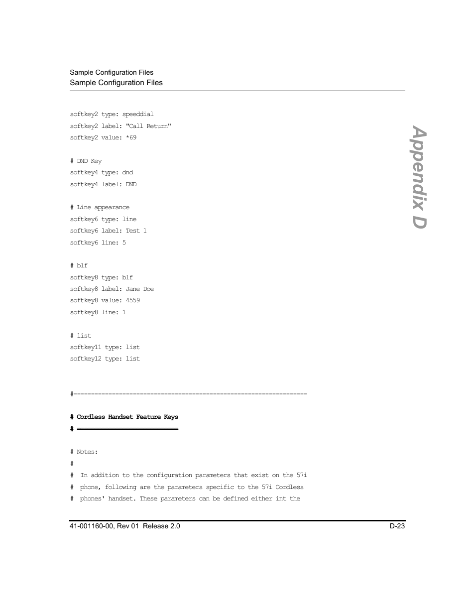 Appendix d | Aastra Telecom SISIP 57I CT User Manual | Page 513 / 602