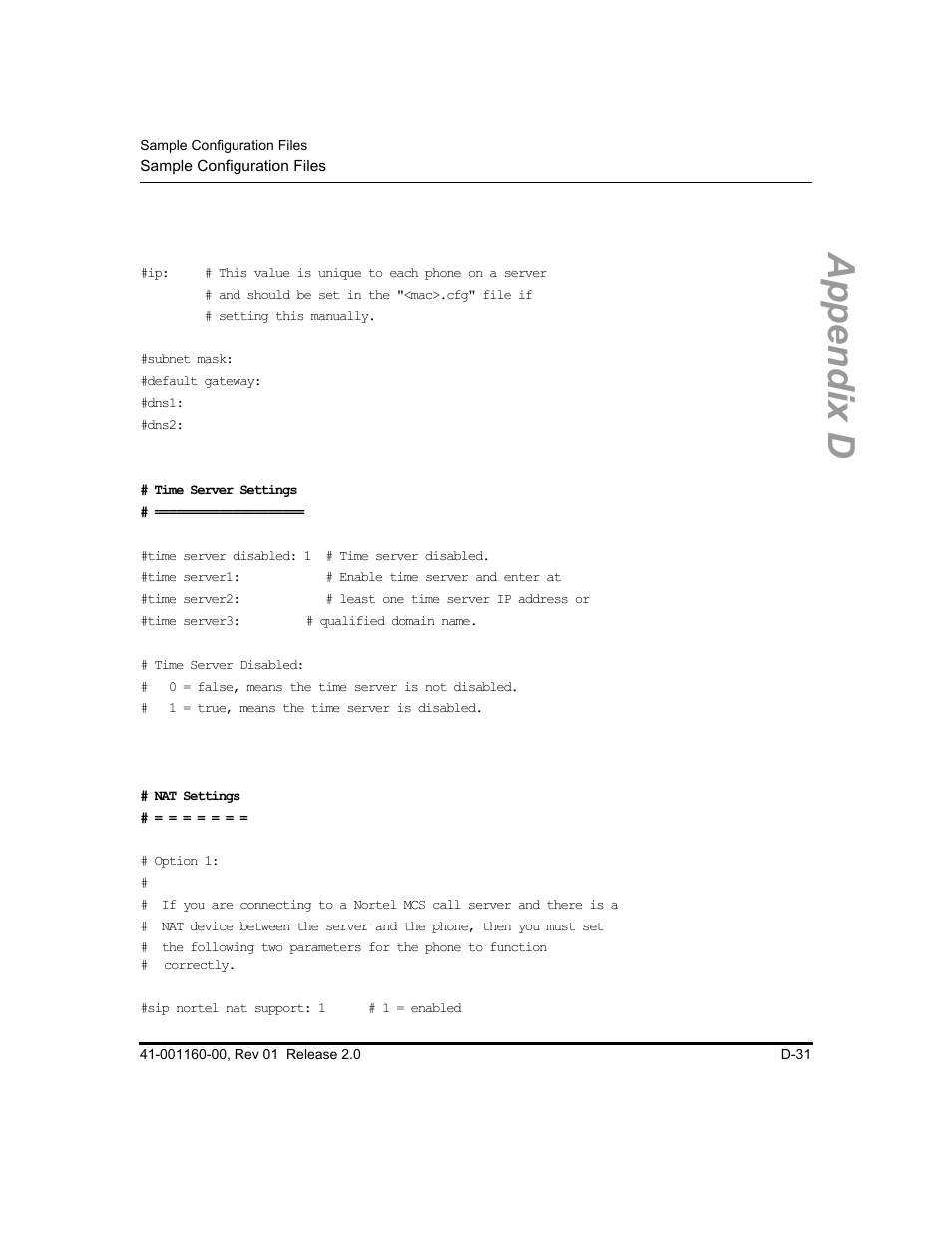 Appendix d | Aastra Telecom SISIP 57I CT User Manual | Page 521 / 602