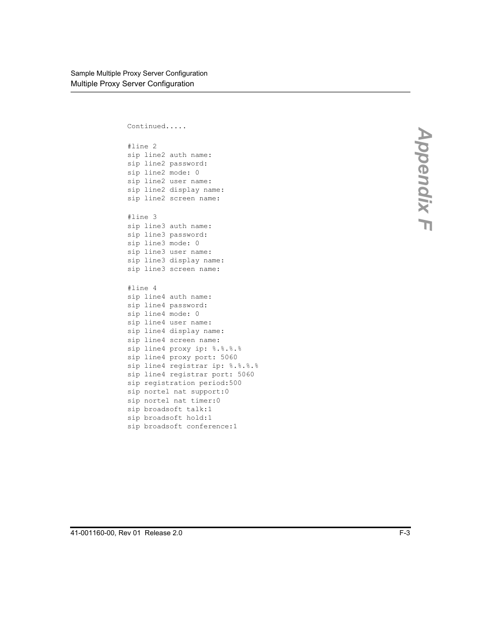 Appendix f | Aastra Telecom SISIP 57I CT User Manual | Page 539 / 602