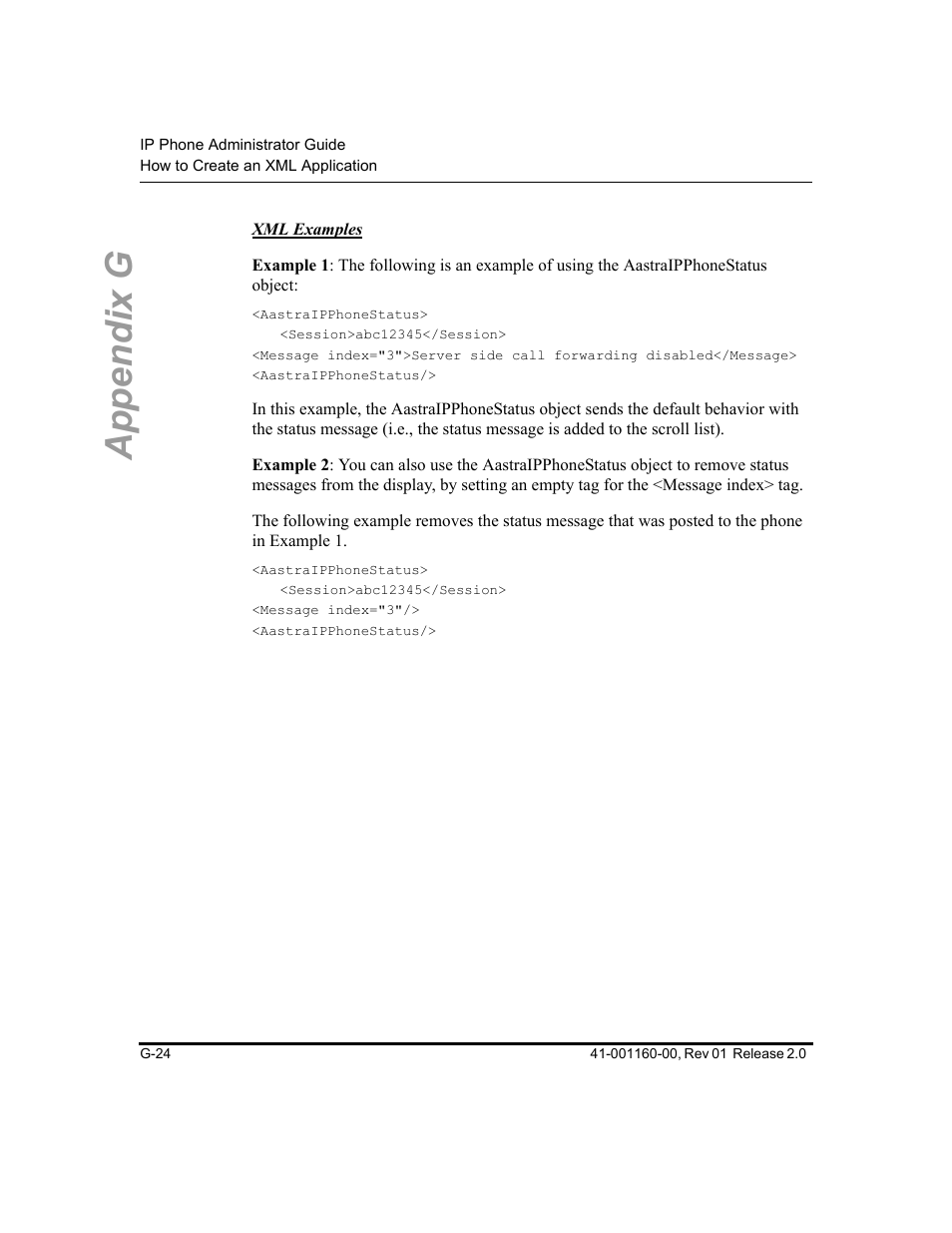 Appendix g | Aastra Telecom SISIP 57I CT User Manual | Page 564 / 602