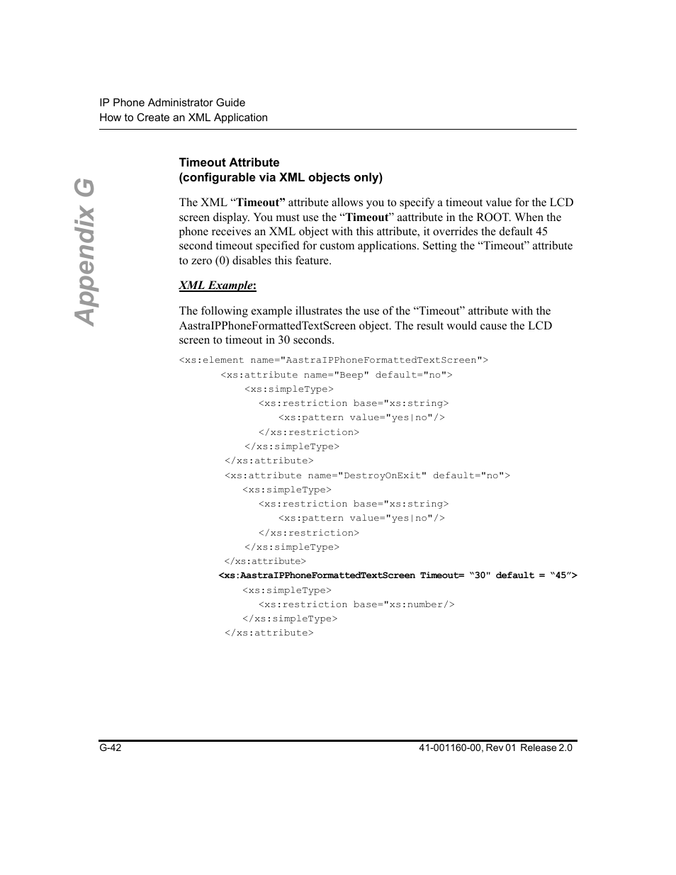 Appendix g | Aastra Telecom SISIP 57I CT User Manual | Page 582 / 602