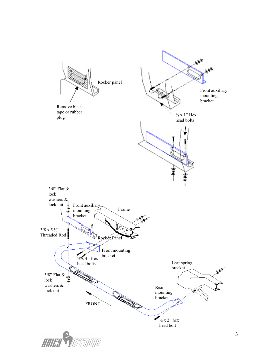 Aries Automotive 203037-2 User Manual | 3 pages