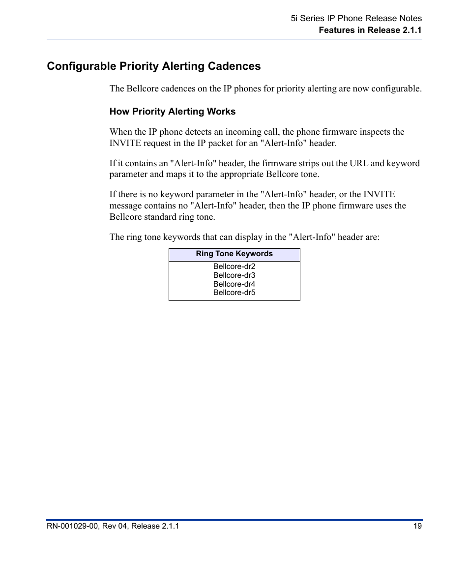 Configurable priority alerting cadences, How priority alerting works | Aastra Telecom 57I CT User Manual | Page 23 / 40
