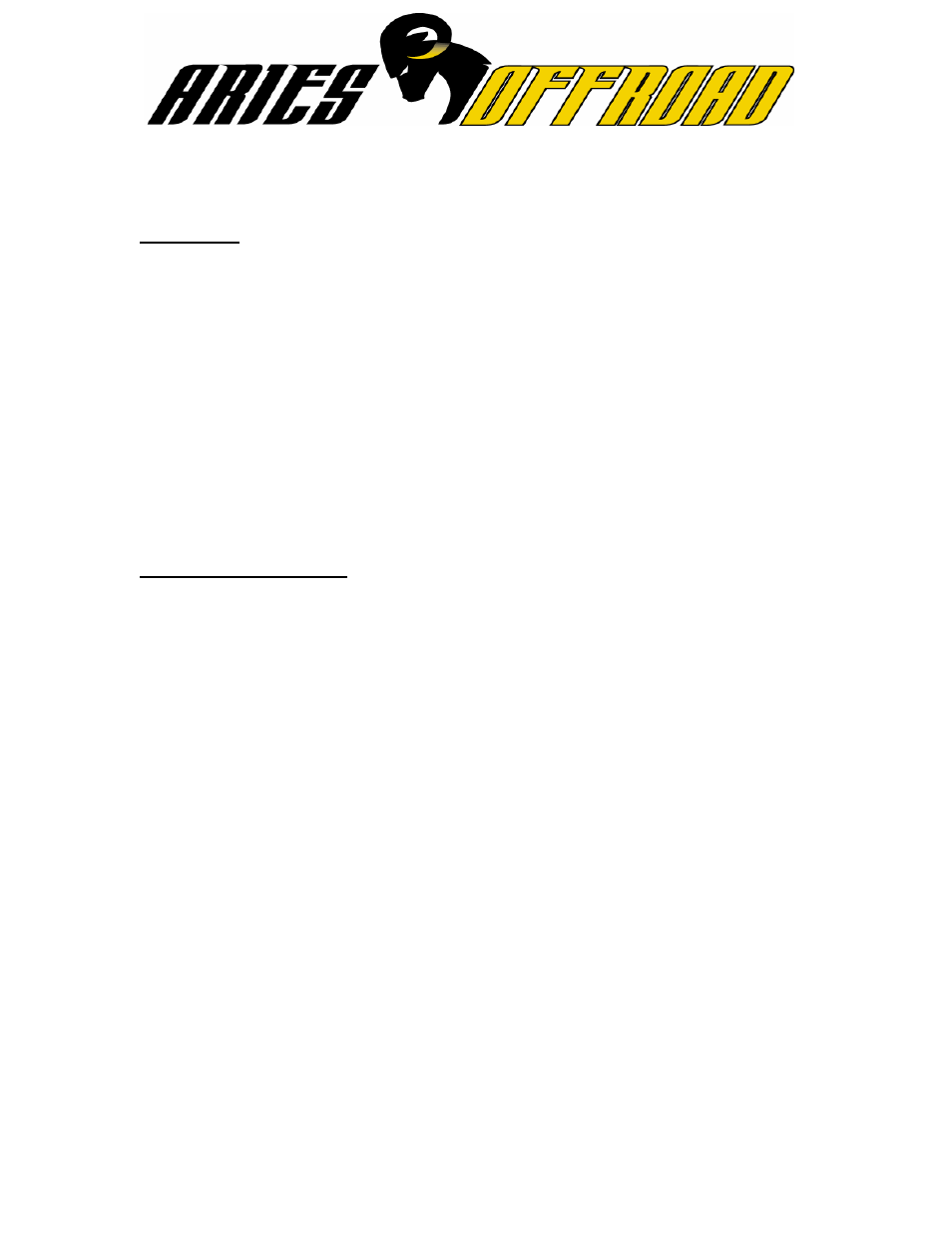 Aries Automotive 203017-2 User Manual | 2 pages