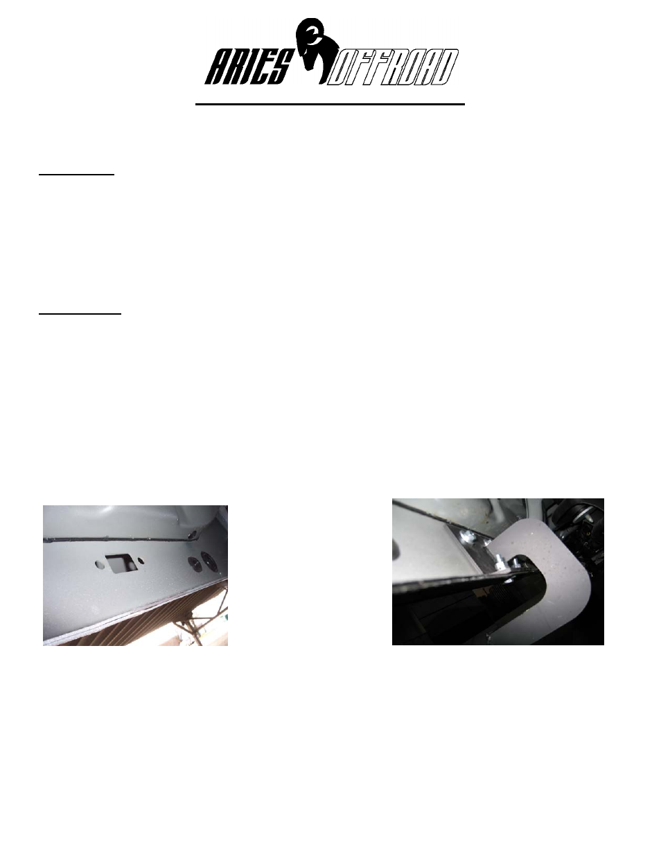 Aries Automotive 203039-2 User Manual | 2 pages