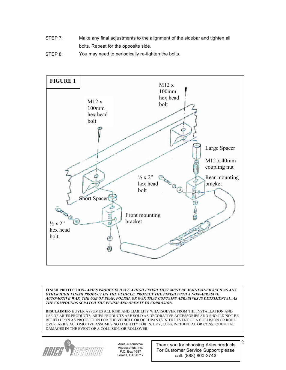 Aries Automotive 203003-2 User Manual | Page 2 / 2