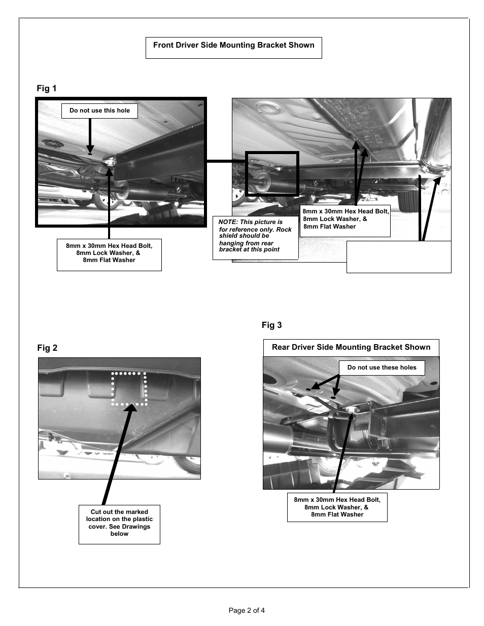 Fig 3, Fig 2 fig 1 | Aries Automotive 206010-2 User Manual | Page 2 / 4