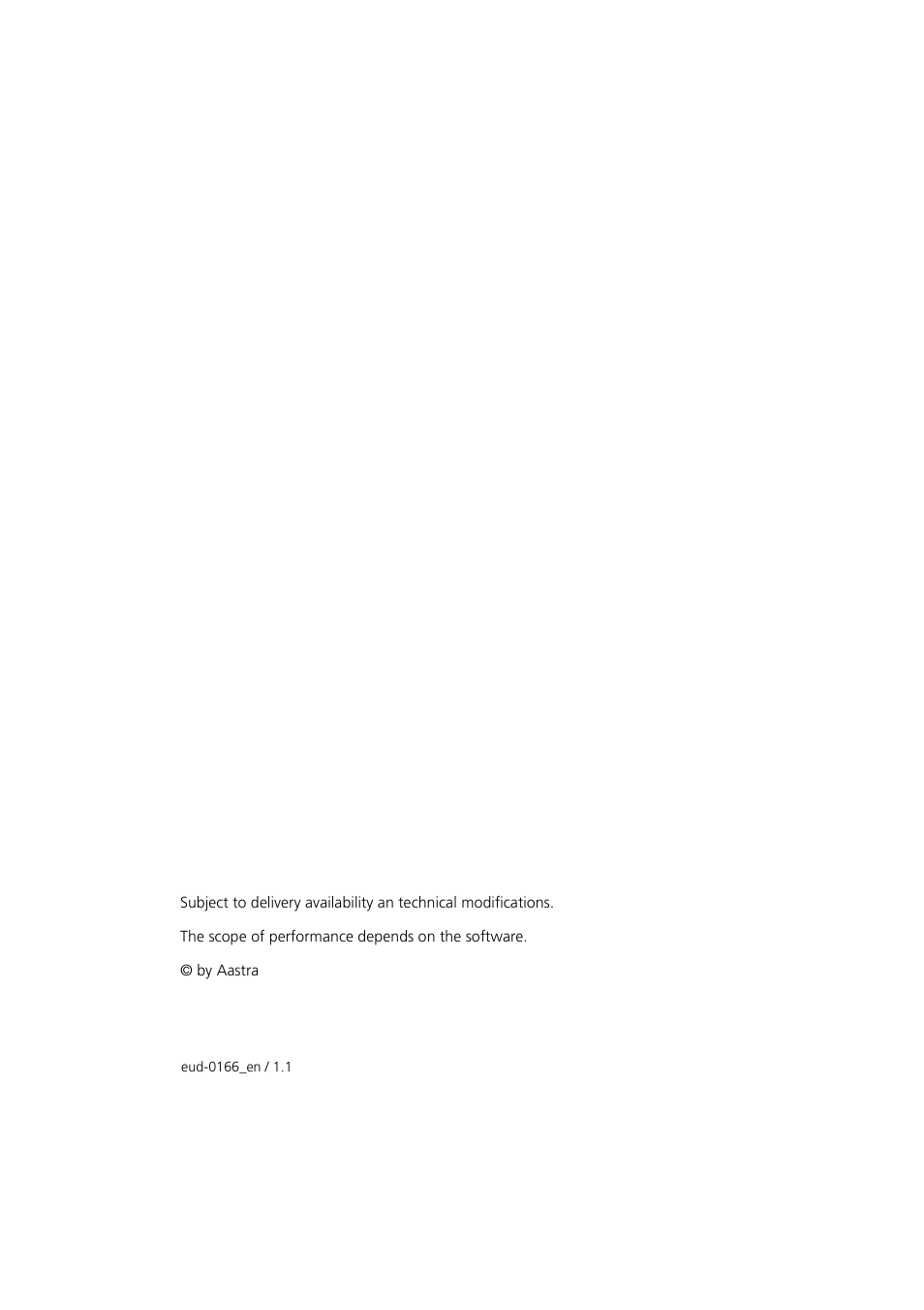 Eud-0166_en / 1.1 | Aastra Telecom AVS 5150 User Manual | Page 20 / 20