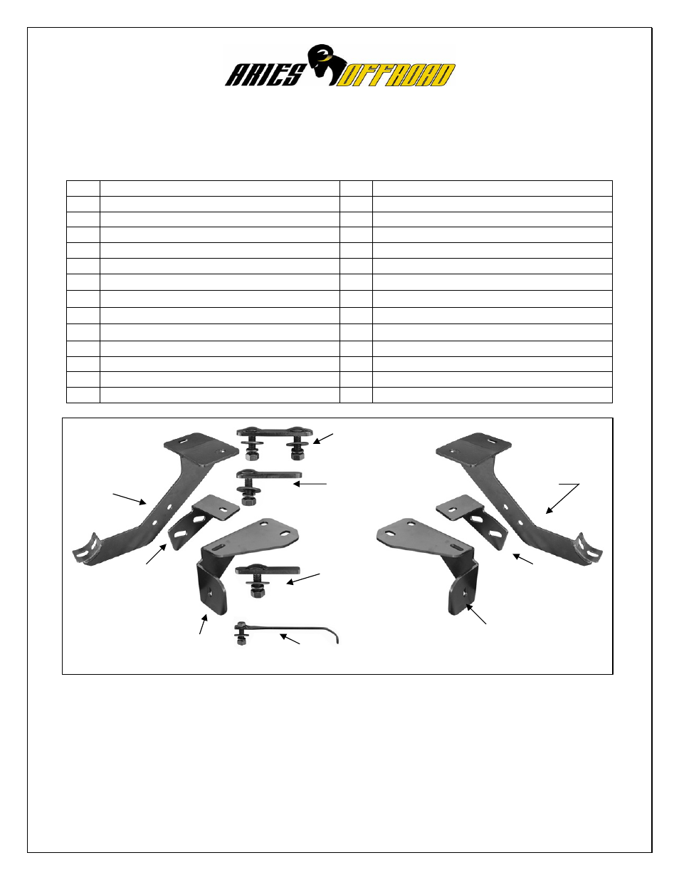 Aries Automotive 207004-2 User Manual | 4 pages