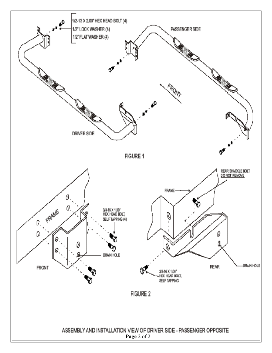 Aries Automotive 201000-2 User Manual | Page 2 / 2