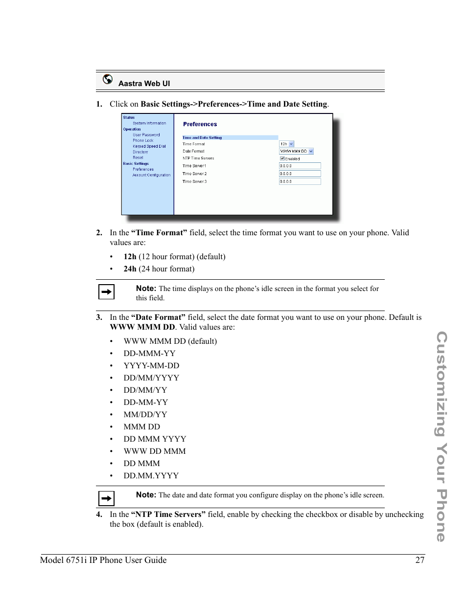 Customizing your phone | Aastra Telecom 6751I User Manual | Page 35 / 128