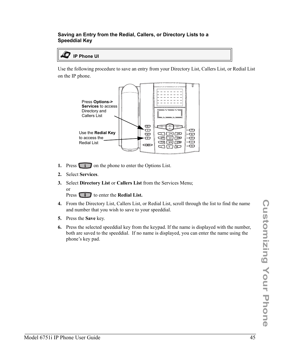 Customizing your phone | Aastra Telecom 6751I User Manual | Page 53 / 128