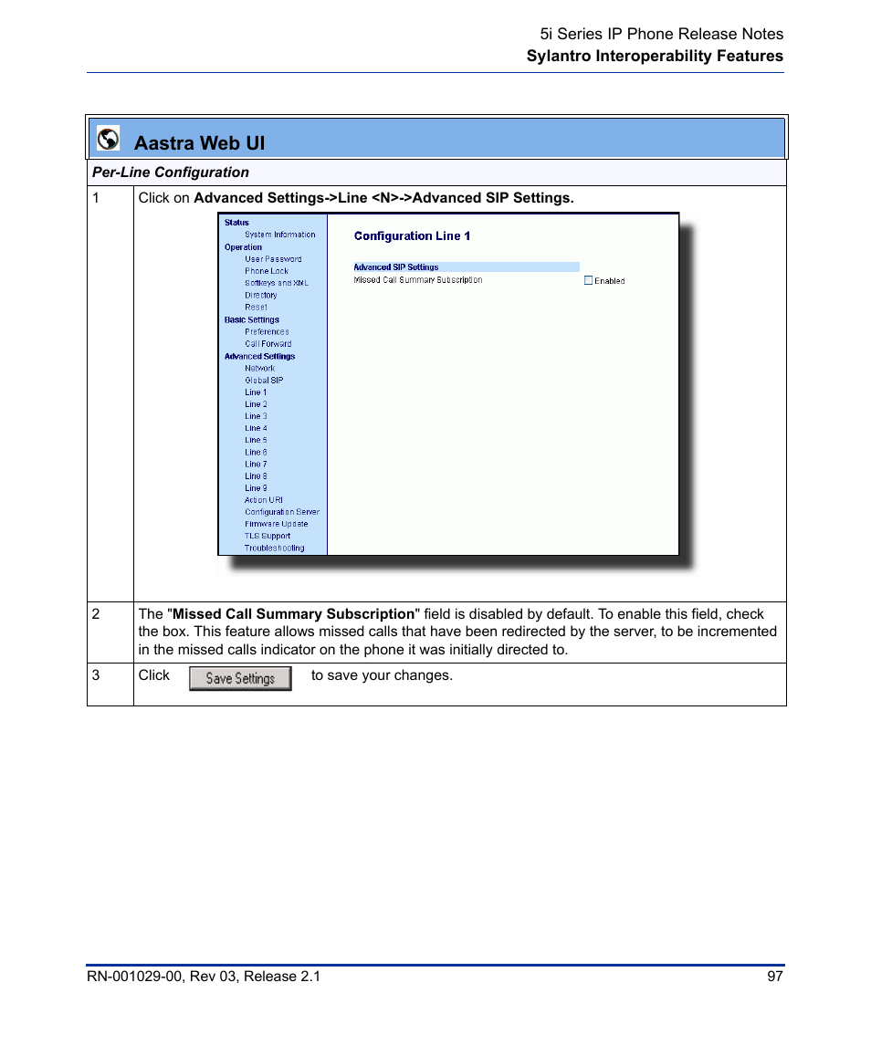 Aastra web ui | Aastra Telecom 53I User Manual | Page 103 / 124