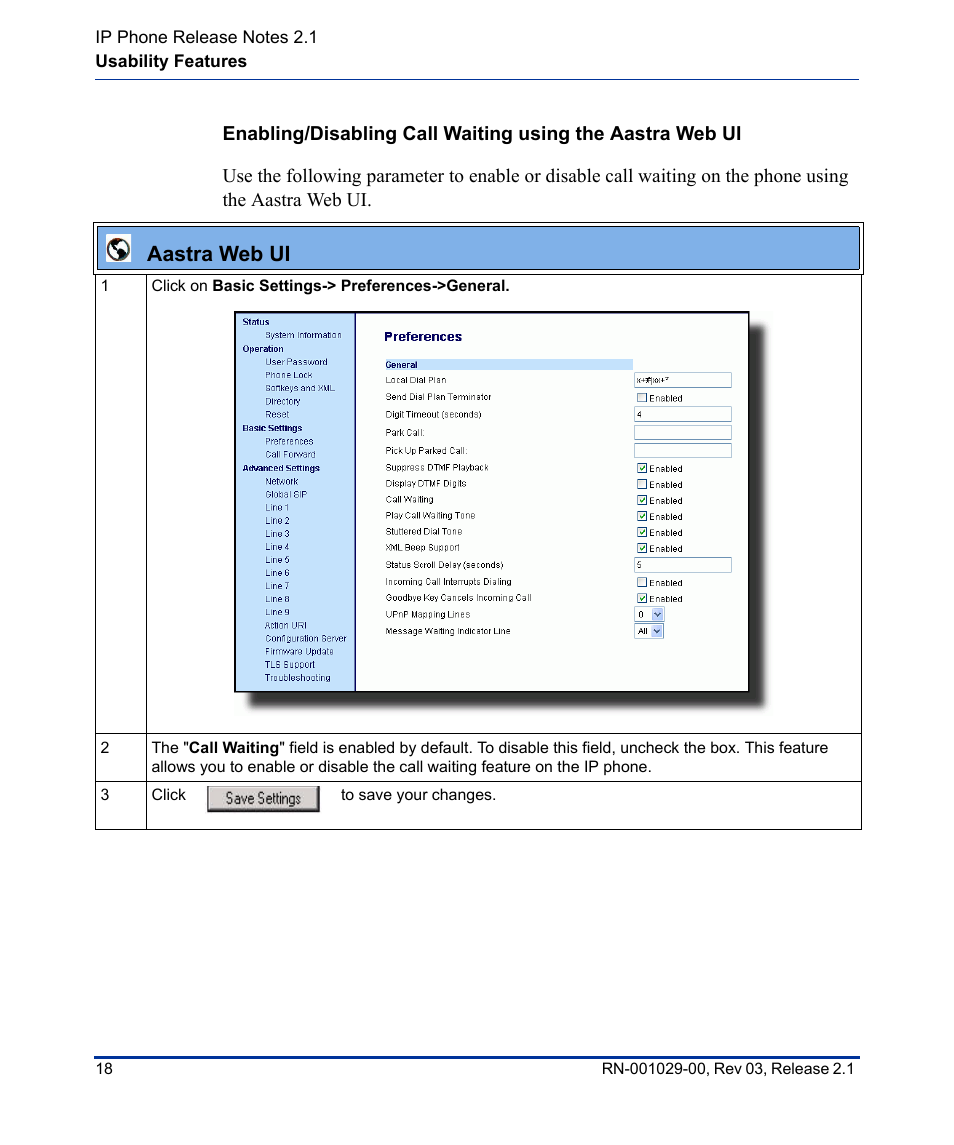 Aastra web ui | Aastra Telecom 53I User Manual | Page 24 / 124