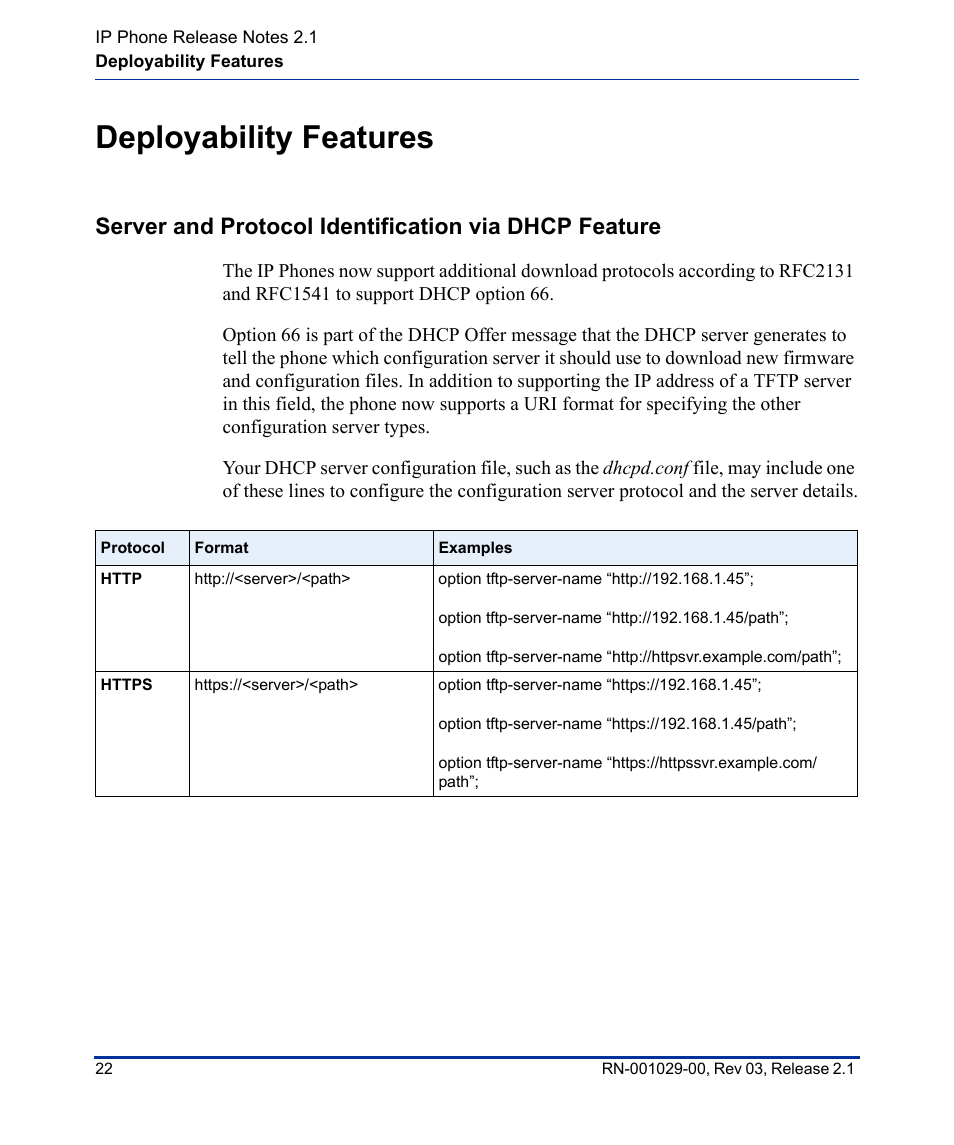 Deployability features | Aastra Telecom 53I User Manual | Page 28 / 124