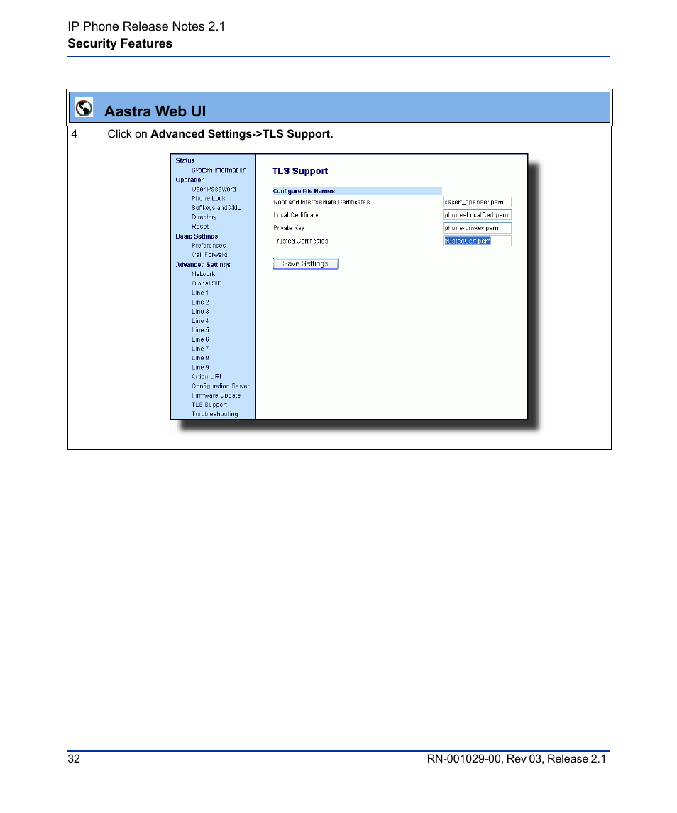 Aastra web ui | Aastra Telecom 53I User Manual | Page 38 / 124