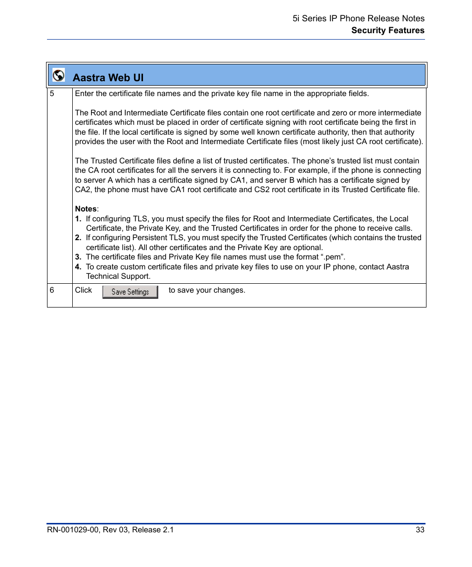 Aastra web ui | Aastra Telecom 53I User Manual | Page 39 / 124