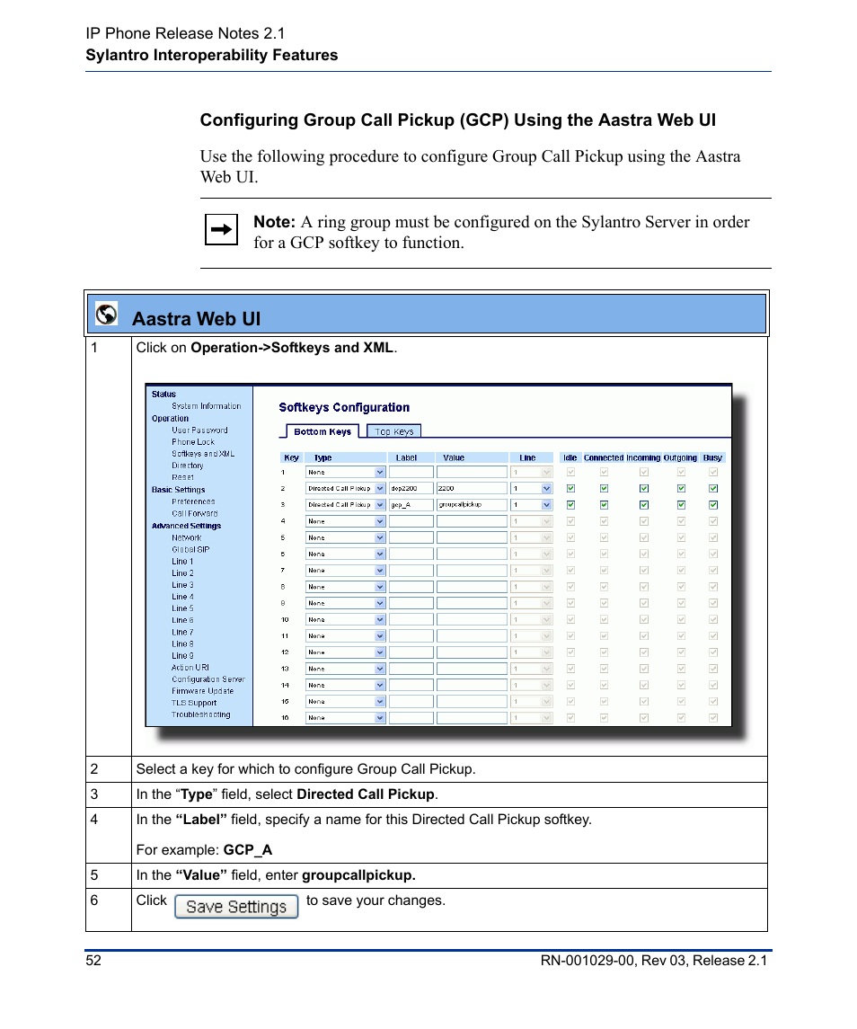 Aastra web ui | Aastra Telecom 53I User Manual | Page 58 / 124