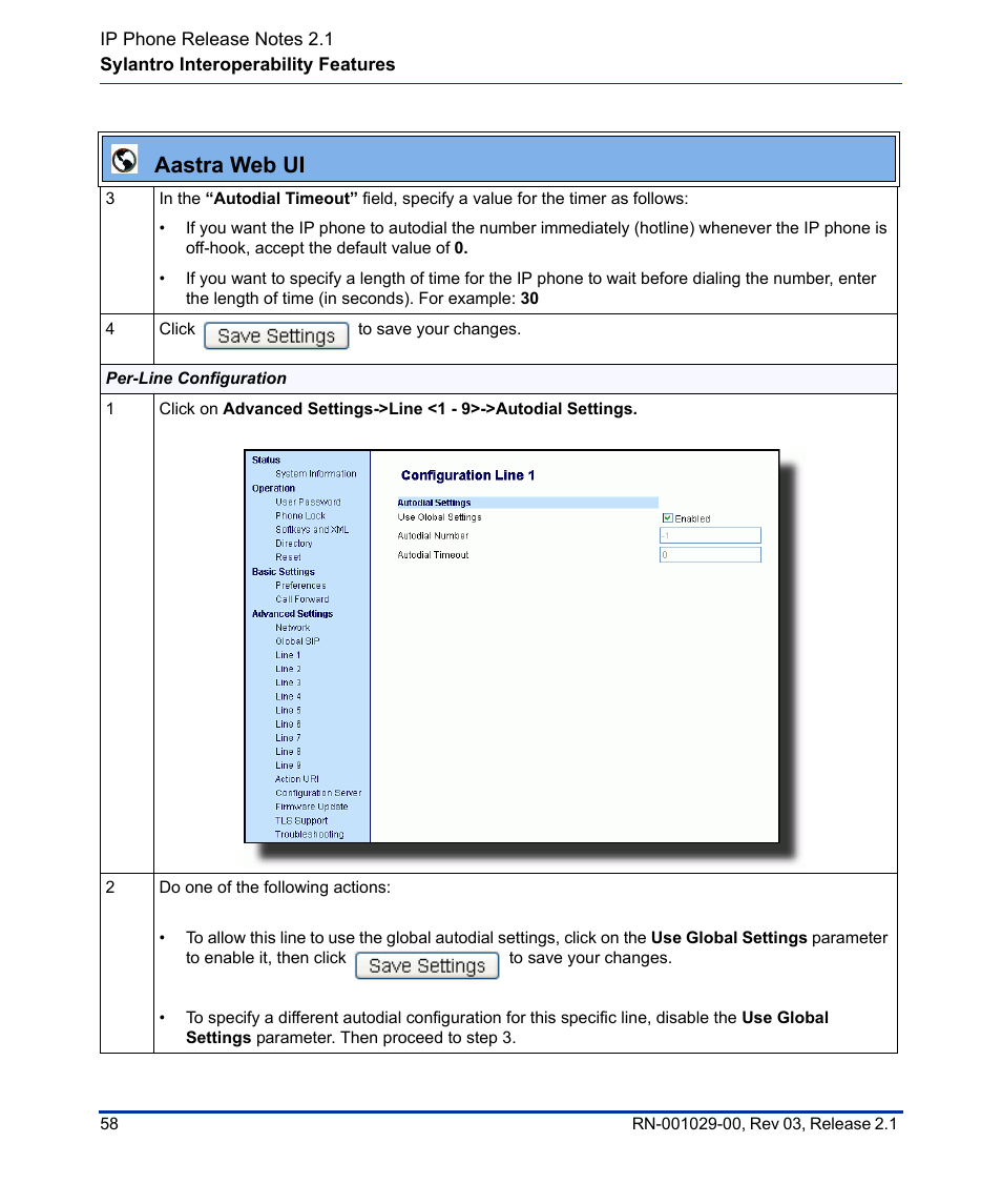 Aastra web ui | Aastra Telecom 53I User Manual | Page 64 / 124