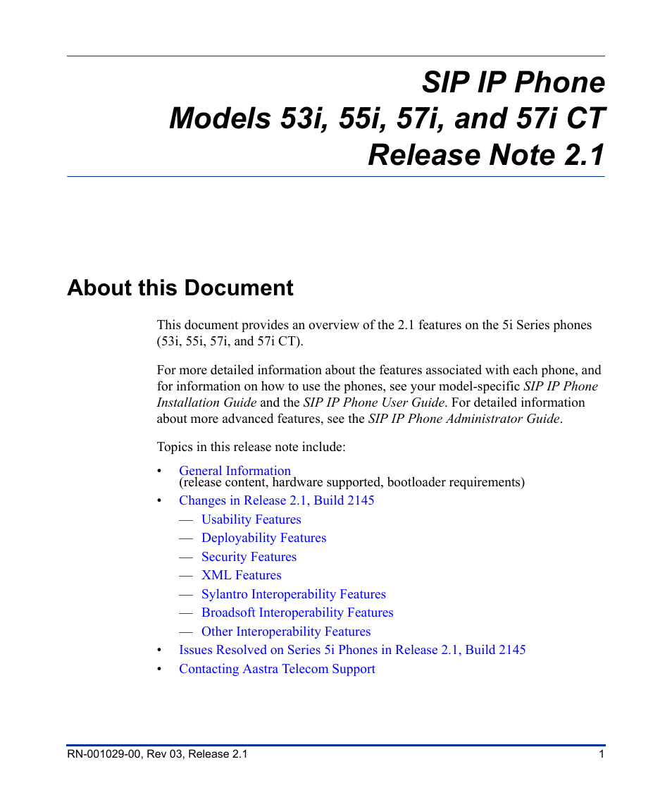 About this document | Aastra Telecom 53I User Manual | Page 7 / 124
