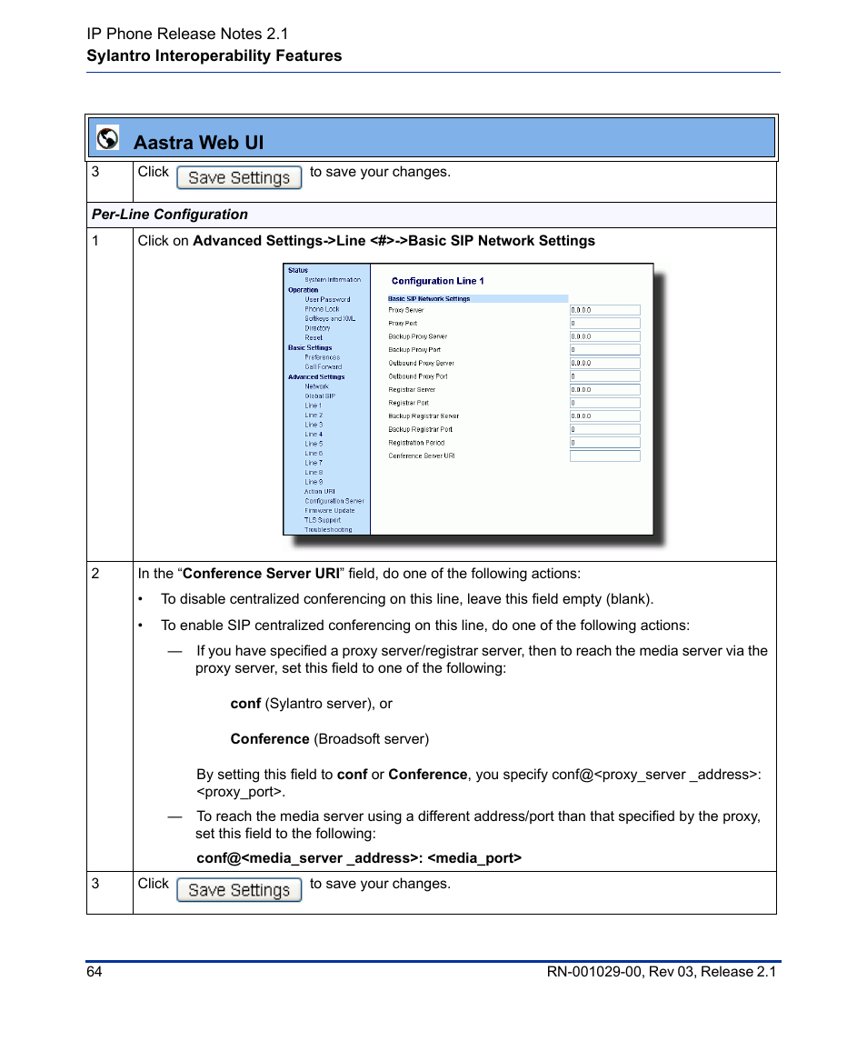 Aastra web ui | Aastra Telecom 53I User Manual | Page 70 / 124