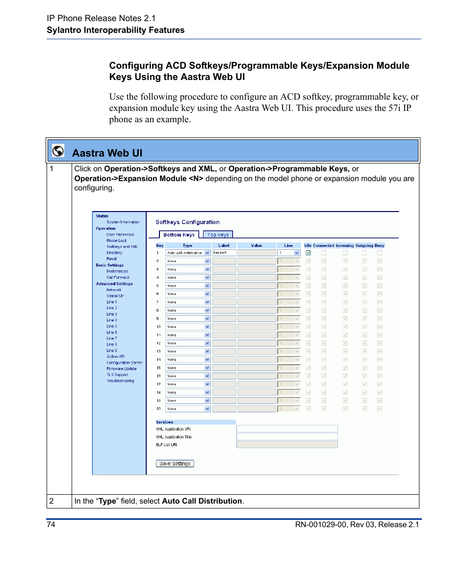 Aastra web ui | Aastra Telecom 53I User Manual | Page 80 / 124