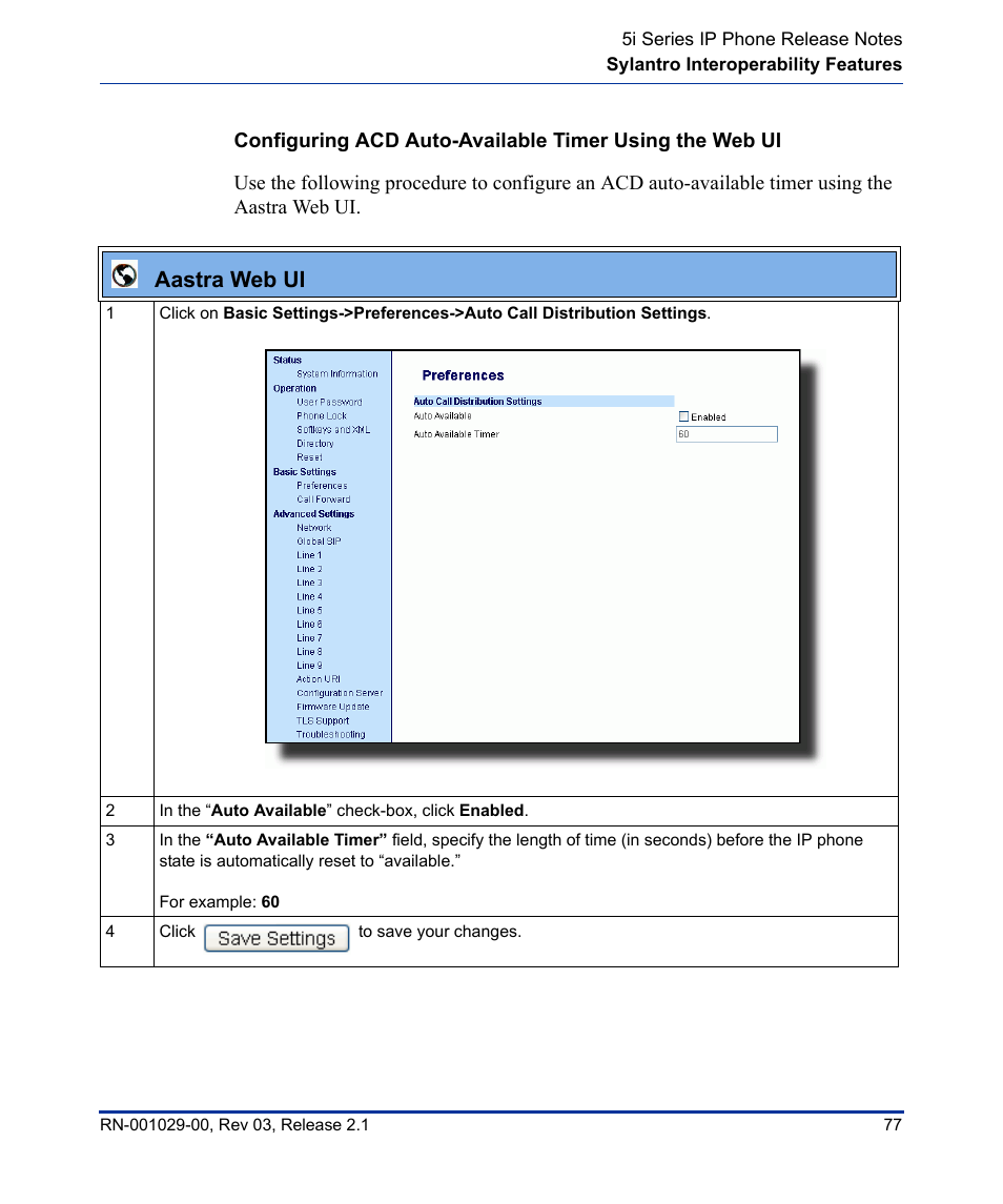 Aastra web ui | Aastra Telecom 53I User Manual | Page 83 / 124