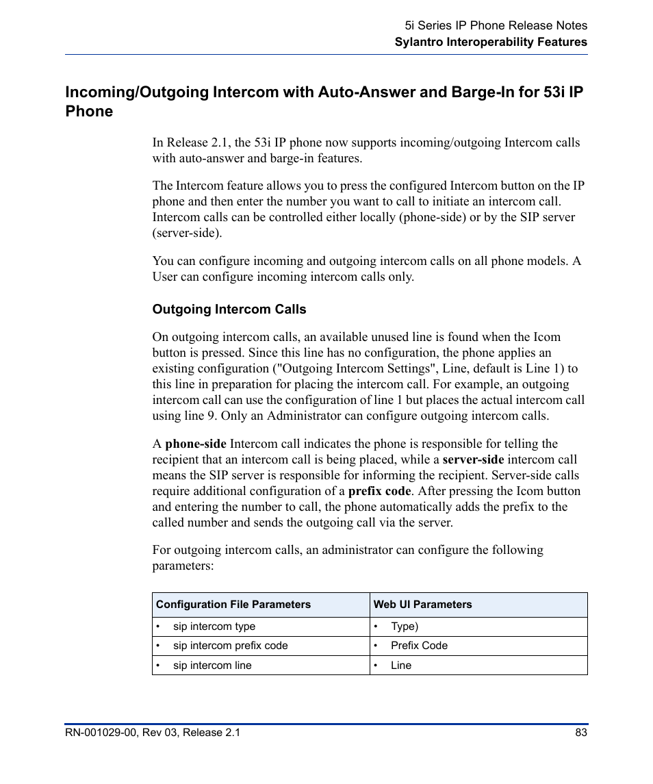 Outgoing intercom calls | Aastra Telecom 53I User Manual | Page 89 / 124