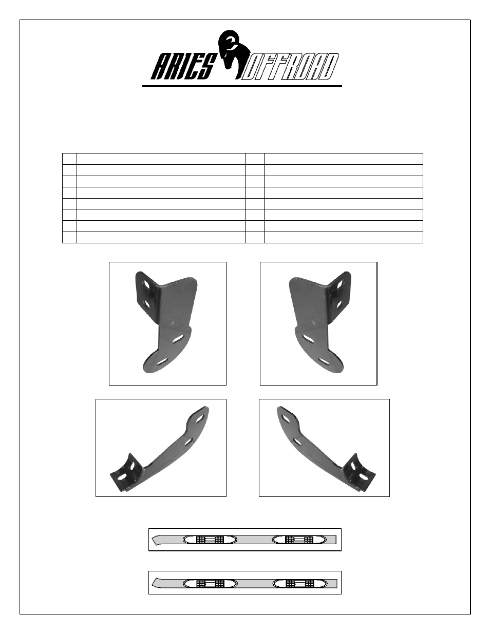 Aries Automotive 209011-2 User Manual | 2 pages