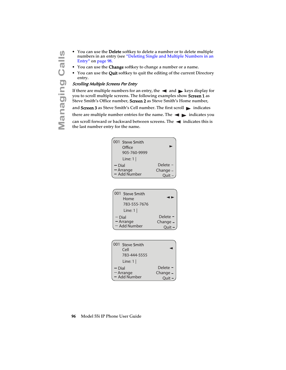 Managing calls | Aastra Telecom 55i IP Phone User Manual | Page 102 / 152