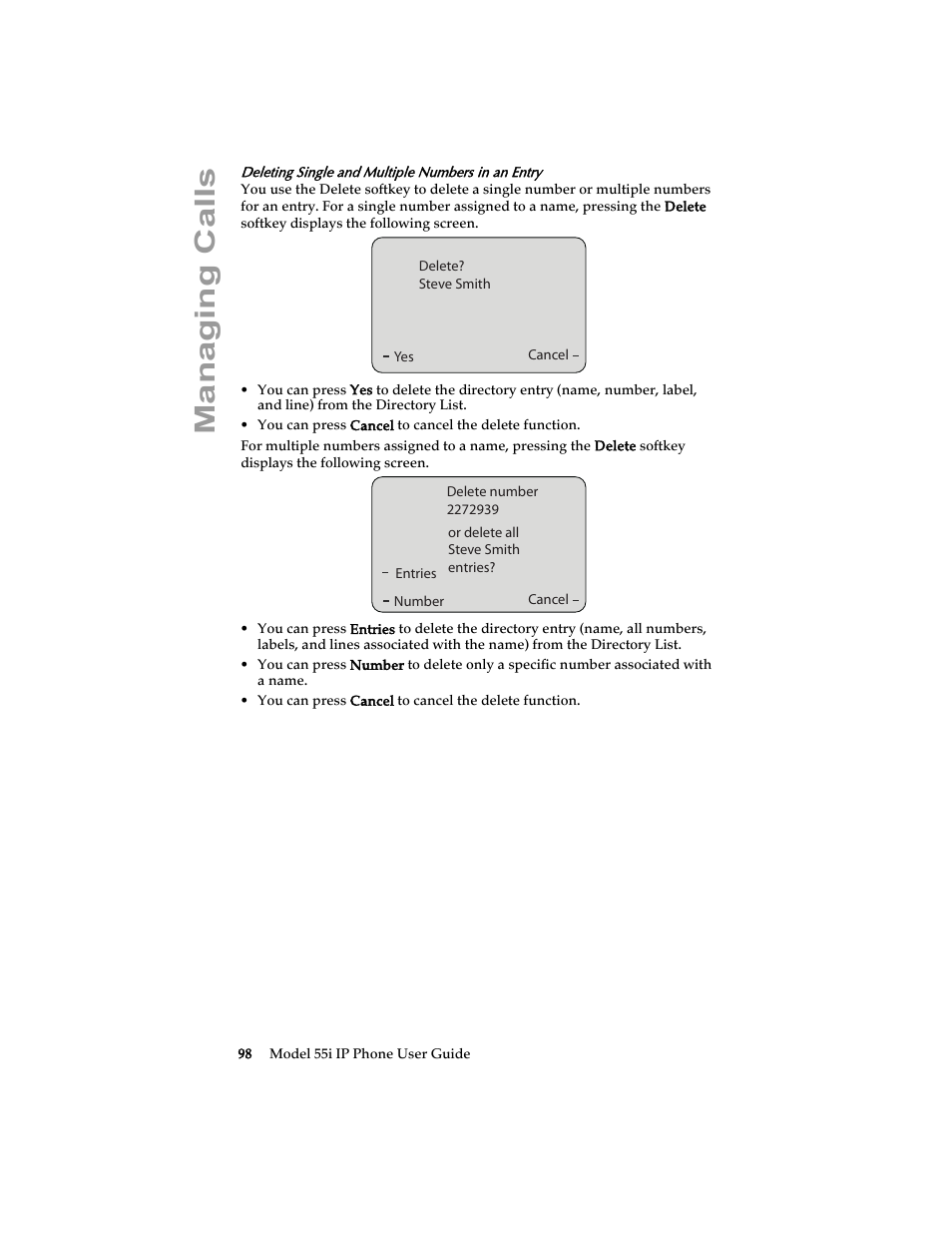 Managing calls | Aastra Telecom 55i IP Phone User Manual | Page 104 / 152