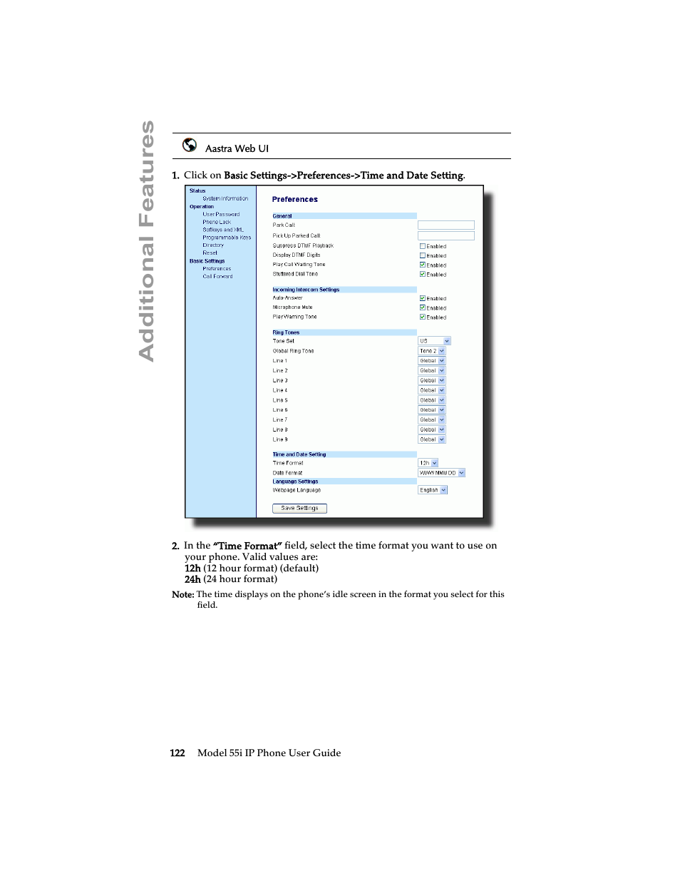 Additional features | Aastra Telecom 55i IP Phone User Manual | Page 128 / 152