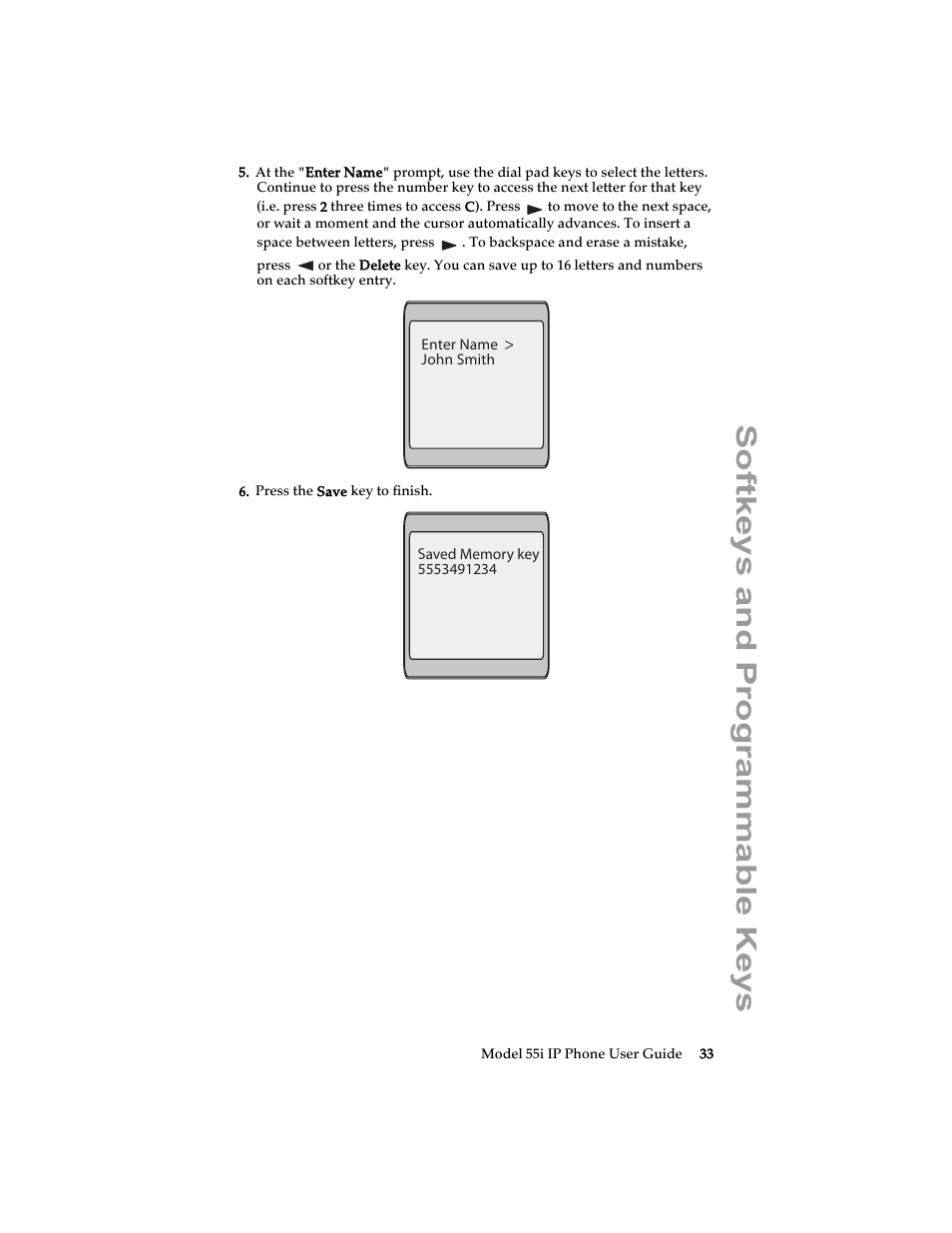 Softkeys and programmable keys | Aastra Telecom 55i IP Phone User Manual | Page 39 / 152