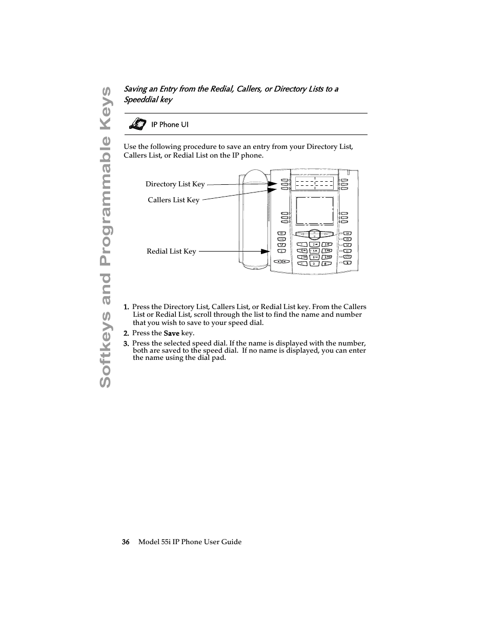 Softkeys and programmable keys | Aastra Telecom 55i IP Phone User Manual | Page 42 / 152