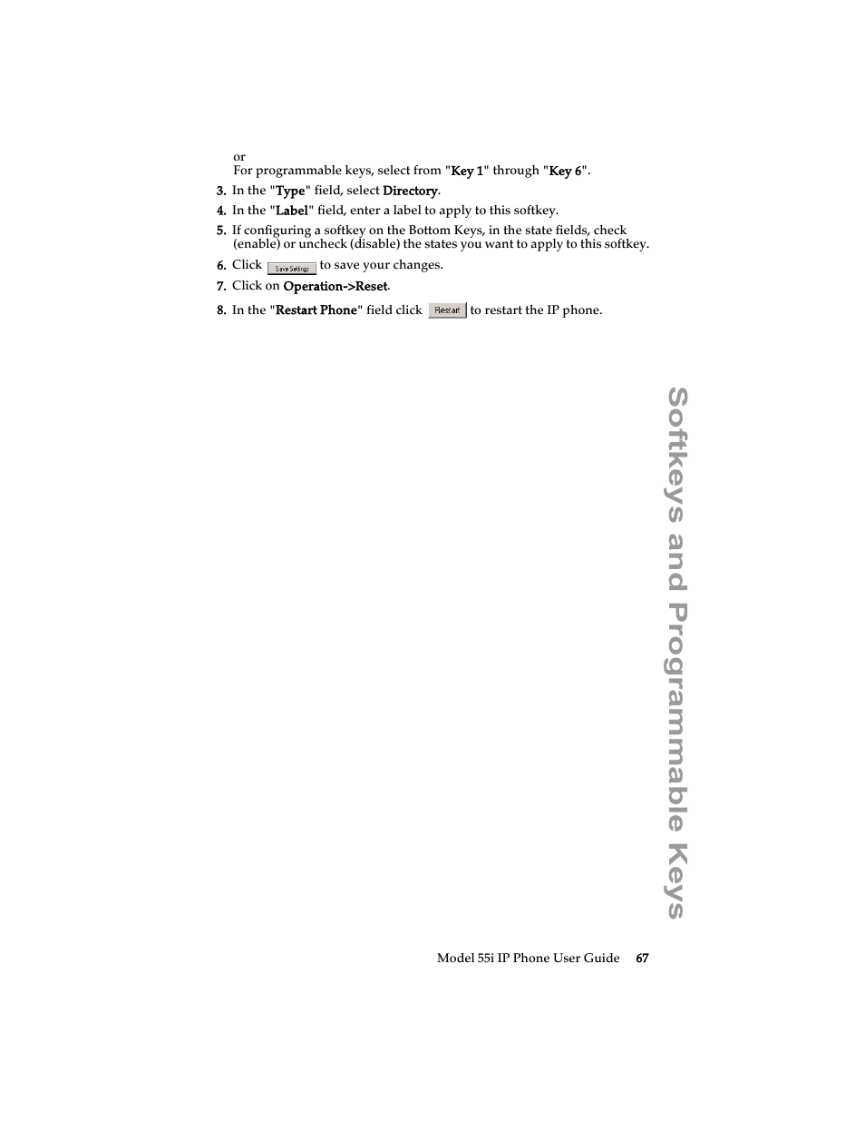 Softkeys and programmable keys | Aastra Telecom 55i IP Phone User Manual | Page 73 / 152