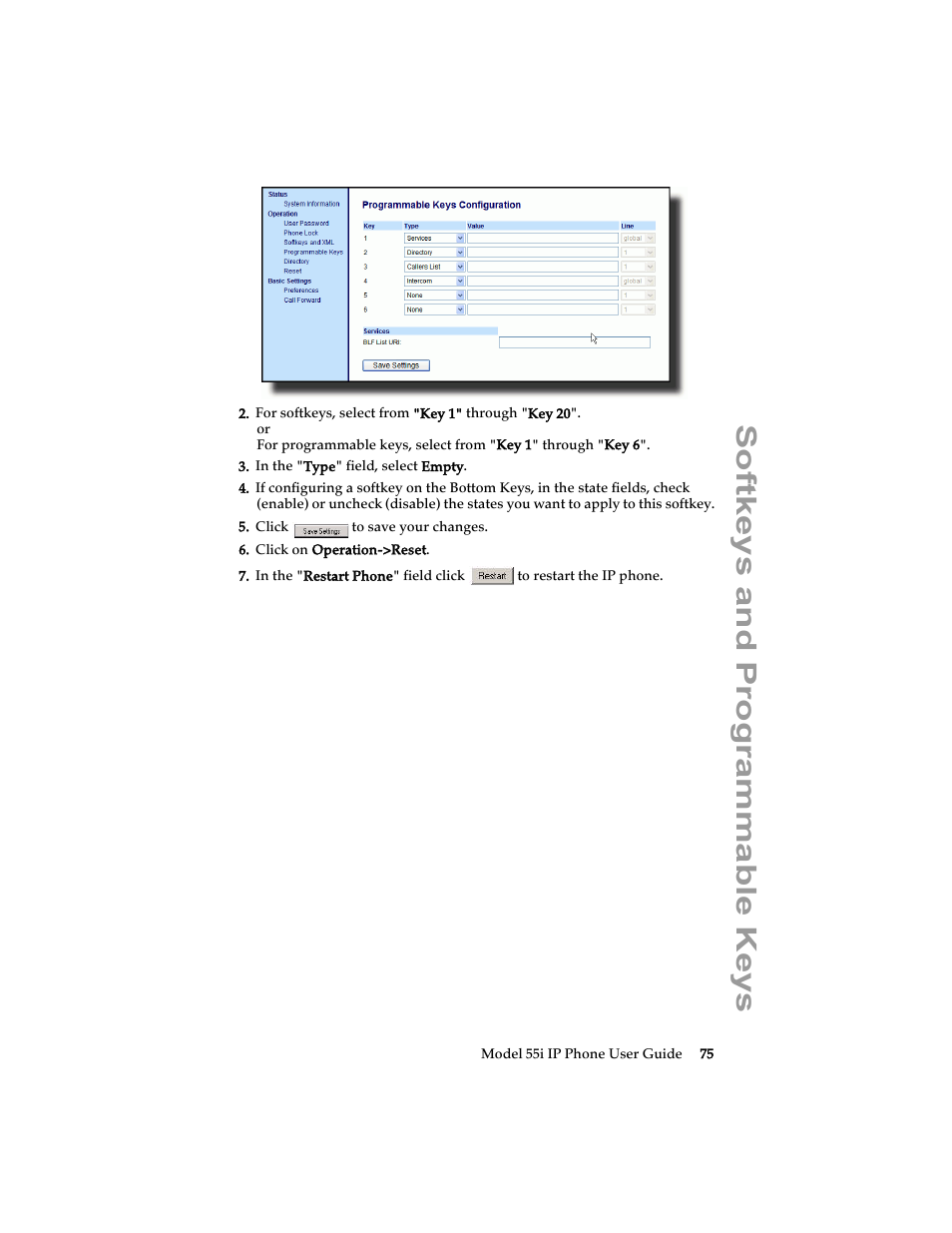 Softkeys and programmable keys | Aastra Telecom 55i IP Phone User Manual | Page 81 / 152