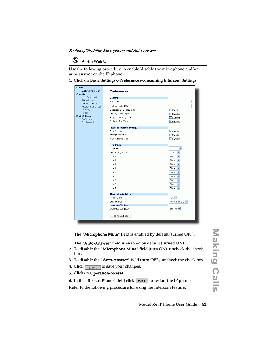 Making calls | Aastra Telecom 55i IP Phone User Manual | Page 89 / 152