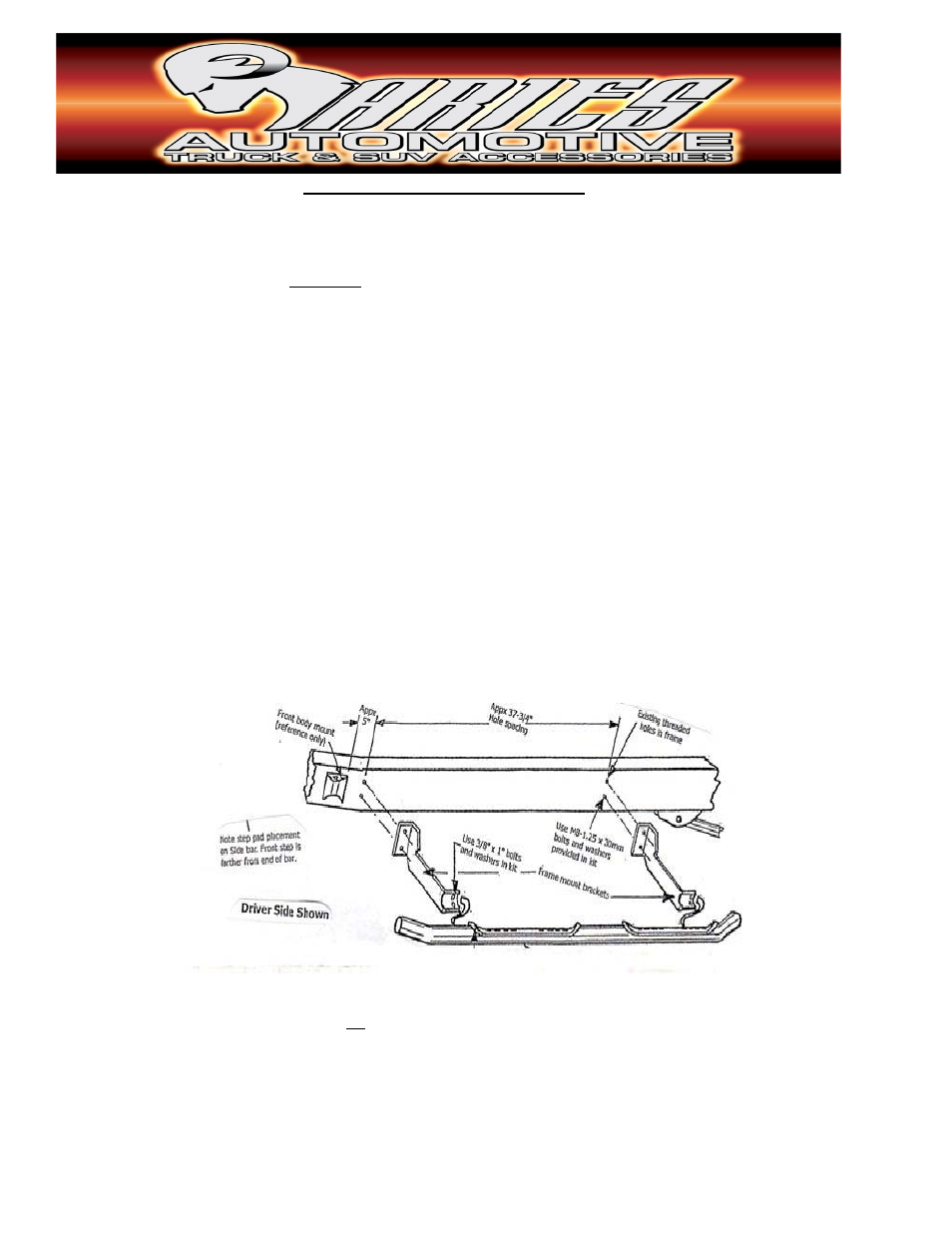 Aries Automotive 202011-2 User Manual | 1 page