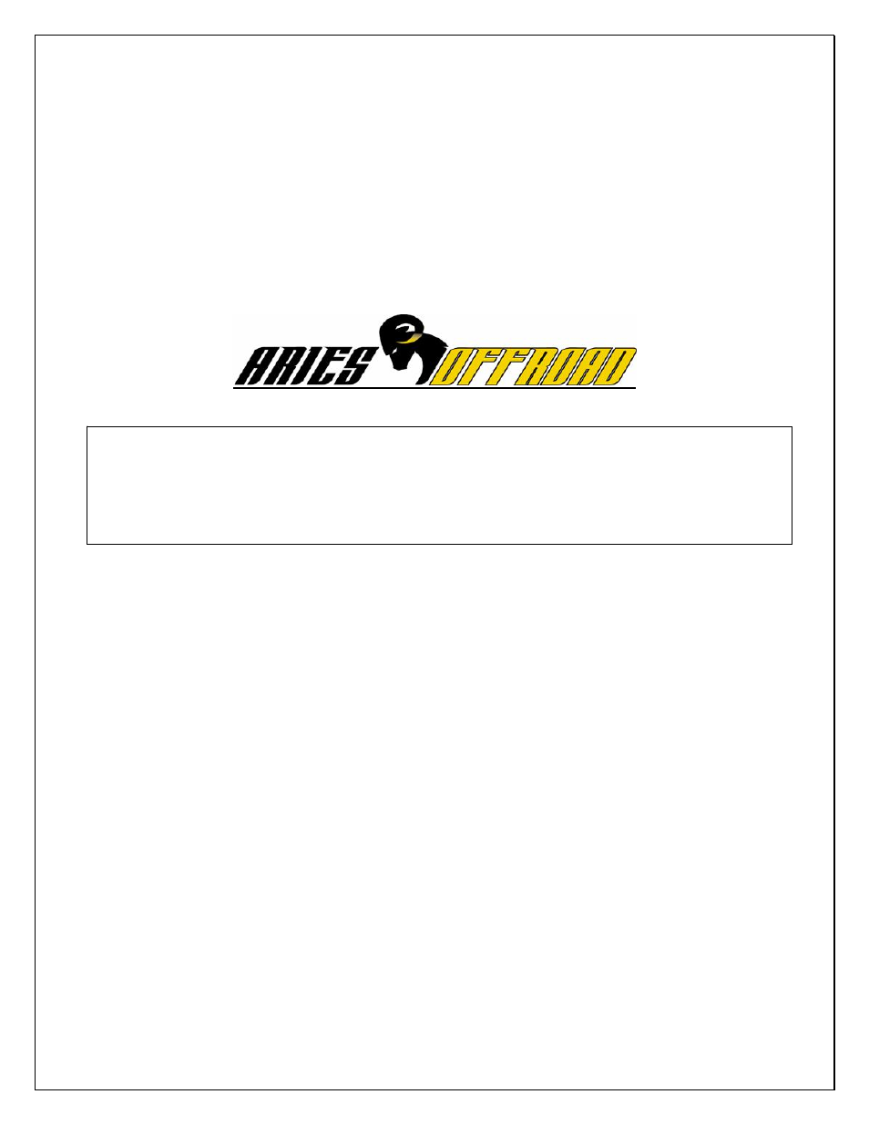 Aries Automotive TB 235033 User Manual | 4 pages