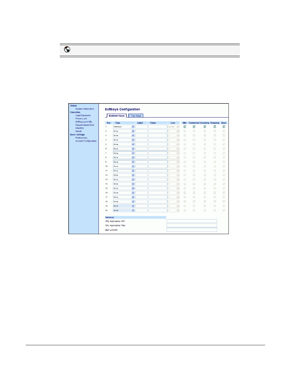 Line keys and softkeys | Aastra Telecom 6757I User Manual | Page 103 / 276