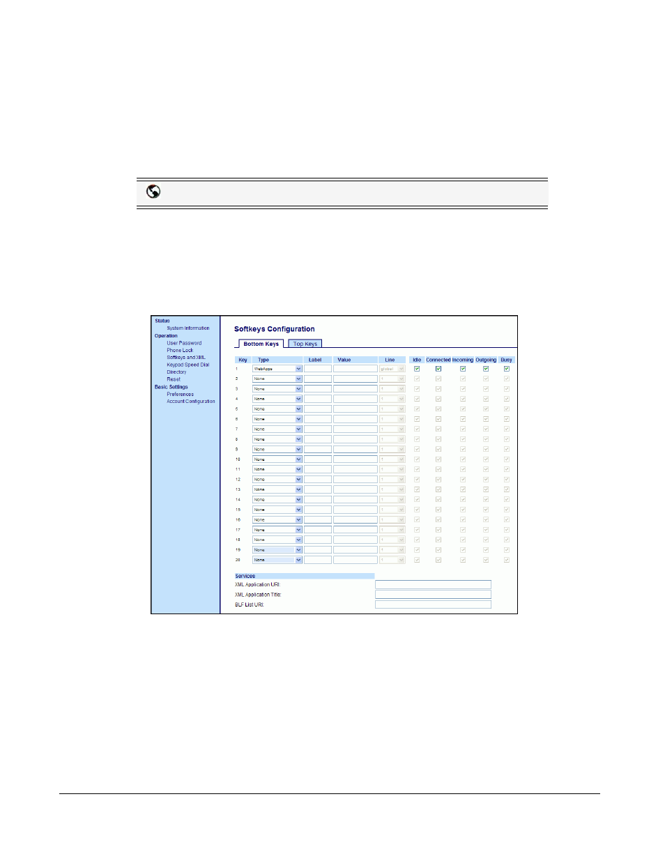 Phone lock key, Configuring a phone lock key, Line keys and softkeys | Aastra Telecom 6757I User Manual | Page 150 / 276