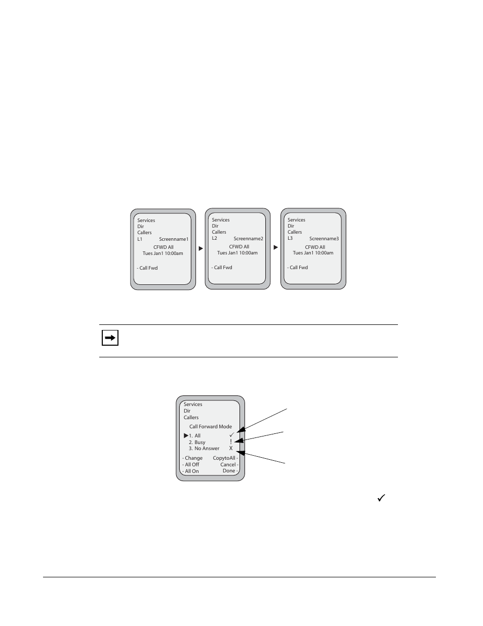 Cfwd in phone mode, Managing calls | Aastra Telecom 6757I User Manual | Page 210 / 276