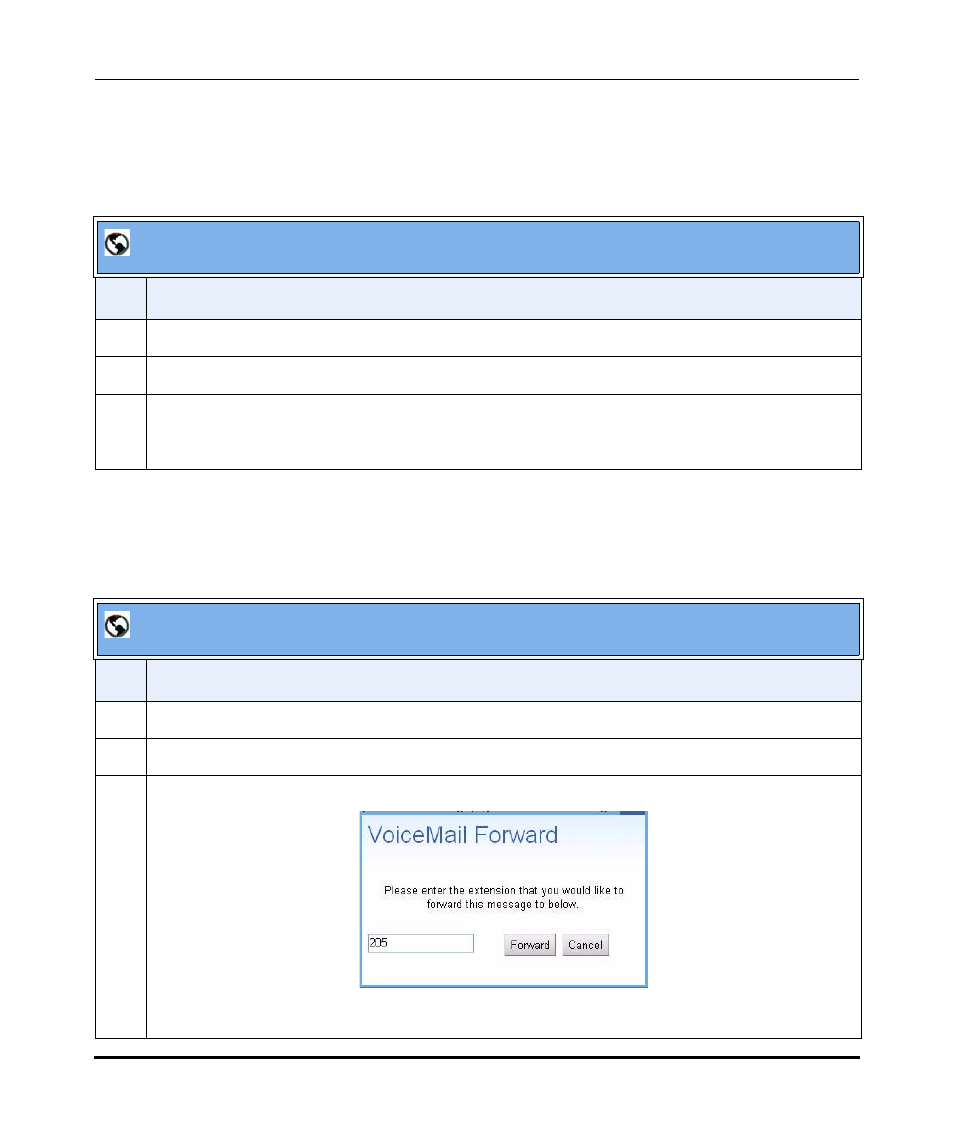 Saving voicemail messages, Forwarding voicemail messages, Saving voicemail messages -20 | Forwarding voicemail messages -20, Aastralink web ui | Aastra Telecom Pro 160 User Manual | Page 128 / 230