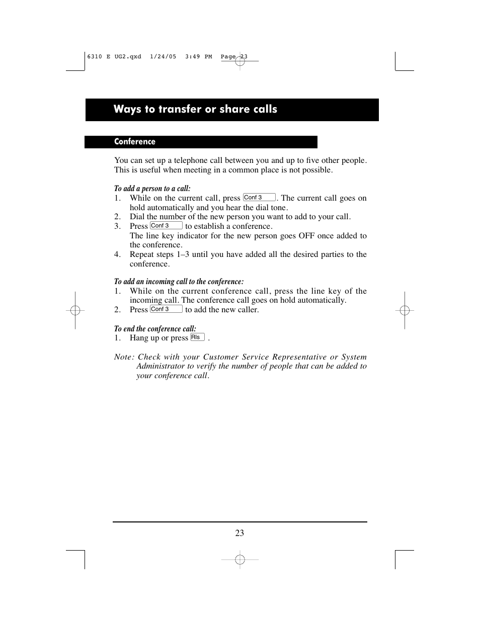 Ways to transfer or share calls | Aastra Telecom M6310 User Manual | Page 25 / 32